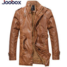 JOOBOX Brand 2017 Men leather jacket winter Cotton Liner warm male Faux leather jackets coat fashion motorcycle jacket outerwear 2024 - buy cheap