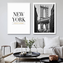 New York Brooklyn Bridge Vintage Poster Prints Nordic Wall Art Canvas Paintings Modern Wall Pictures For Living Room Minimalist 2024 - buy cheap