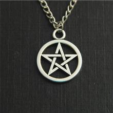 Supernatural Necklace Devil's Trap Pentagram Pentacle Vintage Retro Antique Silver Pendant Movie Jewelry Wholesale 2024 - buy cheap