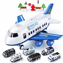Aeronave de brinquedo dobrável para crianças, modelo de carro de brinquedo para meninos, simulação de inércia de música inercial 2024 - compre barato