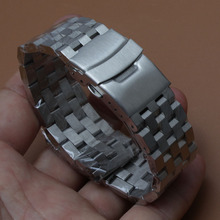 Correa de reloj de acero inoxidable para hombre, pulsera de plata cepillada de 18mm, 20mm, 22mm, 24mm y 26mm, accesorios nuevos, hebilla de seguridad 2024 - compra barato