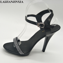 Laijianjinxi sapato feminino salto alto plataforma 13cm, calçado feminino sexy para festa sandálias gladiador 2024 - compre barato