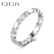 Женское кольцо CZCITY, из натурального серебра 925 пробы с волнистым цирконием, для вечеринок, кольца из серебра 925 пробы, ювелирные изделия, 2019 2024 - купить недорого