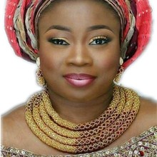 Dubai conjuntos de jóias ouro & vinho nupcial nigeriano jóias 4 camadas grande conjunto de presente feminino conjuntos de jóias de casamento africano trança de cristal 2024 - compre barato