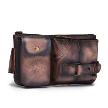 Fashion Quality Leather Male Crossbody Sling Bag Design Casual Travel Cigarette Pouch Travel Fanny Waist Belt Bag Men 8135db 2024 - buy cheap