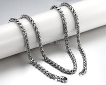5pcs/Lot More Lenght 18'' - 32'' Wheat braid  Link Chain Necklace Stainless steel Jewelry 4mm/ 6mm wide   2024 - buy cheap