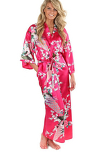 2015 Silk Bathrobe Women Satin Kimono Robes For Women Floral Robes Bridesmaids Long Kimono Robe Bride Silk Robe Dressing Gown 2024 - buy cheap