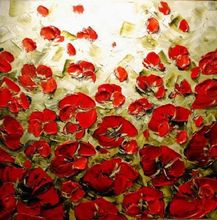 Hand Painted Oil Painting Red Poppies II-Floral Oil Painting Wall Art-Modern Oil Painting On Canvas Art Wall Decor 2024 - buy cheap