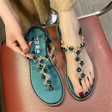 Rhinestone Sandals Women Sandals Fashion Summer Shoes Women Rome Gladiator Casual flats Sandals Beach Shoes Female Zapatos #730 2024 - buy cheap