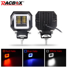 Foco LED para coche, luz de trabajo portátil, redondo, cuadrado, 7D, 2x3 pulgadas, 24V, 12V, UAZ, ATV 2024 - compra barato