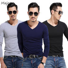 T-shirts Men O-Neck Long Sleeve Slim Solid Color Simple All-match Daily Soft T-shirt Mens Large Size Trendy Breathable Clothes 2024 - buy cheap