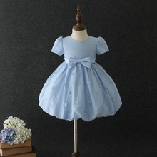 1 Year Old Birthday Blue Baby Girl Dresses Bow Bling Pink Fashion Angel Vestido Formal 2021 Little Girls Clothes RBF194013 2024 - buy cheap