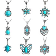 SHUANGR Natural Stone Starfish/Water Drop/Butterfly/Flower Pendant Necklace For Girl Vintage Crystal Statement Necklace Jewelry 2024 - buy cheap