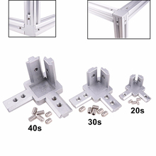 Soporte 3D tipo L, Conector de esquina oculto de 3 vías, 2020, 3030, 4040, serie EU standrad 20, 30, 40, piezas de perfil de aluminio 2024 - compra barato