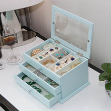 Women Jewelry Storage Organizer Drawers Box Travel Makeup Cosmetic Case & Mirror Leather Wedding Decoration Gift For Her 2024 - buy cheap