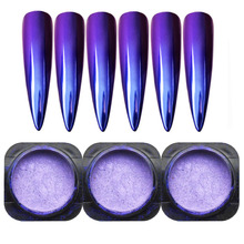 Фиолетовая пигментная пудра для Блестки для ногтей Пудра зеркальный эффект, пудра для ногтей цвета хрома жемчужный эффект для украшения ногтей SF3015 2024 - купить недорого