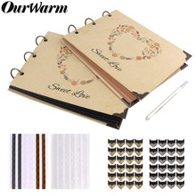 OurWarm-álbum de foto de boda de 60 páginas, papel Kraft, libro de invitados, regalos de cumpleaños, recuerdo de viaje, álbum de recortes 2024 - compra barato