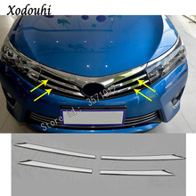For Toyota Corolla Altis 2014 2015 2016 Car Body Styling Cover Detector ABS Chrome Trim Front Up Grid Grill Grille Hoods 4pcs 2024 - buy cheap