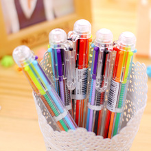 New Arrival Novelty Multicolor Ballpoint Pen Multifunction 6 in1 Colorful Stationery Creative School Supplies 2024 - buy cheap