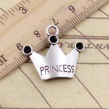 10pcs Charms Crown Princess 25x28mm Tibetan Silver Color Pendants Antique Jewelry Making DIY Handmade Craft 2024 - buy cheap