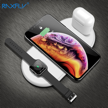 RAXFLY-cargador inalámbrico 3 en 1 para Samsung S10, S9, Xiaomi Mi9, 10W, Qi, carga rápida para Apple Watch 4 2024 - compra barato