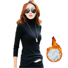 Camiseta de algodão preto e branco magro do estilo coreano das camisas de veludo do inverno do outono 2024 - compre barato