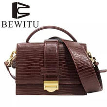 BEWITU Women Chocolate Zipper Crossbody Bag 2018 New Style Stone Shoulder Diagonal Wide Shoulder Strap Handbags 2024 - buy cheap