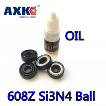 Axk 6 Balls Si3n4 Hybrid Ceramic 608zz 608z 608 встроенный подшипник конька, скейтборд, скоростной ролик, Лонгборд Abec11 8*22*7 мм 2024 - купить недорого