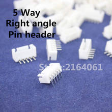 Free Shipping 100 pcs 5Way Right angle 2.54mm Pitch Pin Header  Socket Connector   XH-5p 2024 - buy cheap