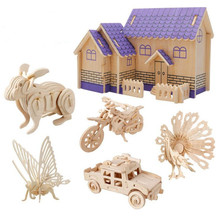 Quebra-cabeça de madeira 3d diy, brinquedo militar, dinossauro, veículo, conjunto de modelo, criativo, educativo, presentes para crianças 2024 - compre barato