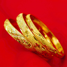 Pulseira feminina com estrela, bracelete feminino clássico com preenchimento de ouro amarelo diâmetro 6cm 2024 - compre barato