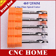 5pc 5*25MM one flute bit carbide 5mm end mill set, CNC Router End Mills for Wood Cutter Milling, Acrylic MDF Plastic Cutting Bit 2024 - buy cheap