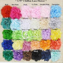 500 pcs/ lots ,  3.75" chiffon lace flowers , shabby chiffon lace flowers for girls hair accessories flowers 2024 - buy cheap