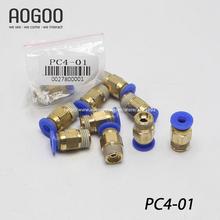 10Pcs/lot Tube 4mm Thread Straight Throught 1/8" Pneumatic throttle valve Fitting PC series Quick Connector exhaust valve PC4-01 2024 - buy cheap