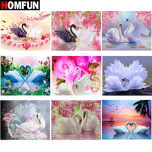 HOMFUN Full Square/Round Drill 5D DIY Diamond Painting "Swan flower" 3D Embroidery Cross Stitch 5D Home Decor Gift 2024 - buy cheap