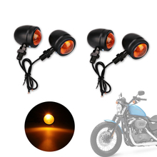 Lámpara de señal de giro para motocicleta, luz negra de 10mm para Harley, Fatboy, Chopper, Bobber, Cafe Racer, Yamaha, Suzuki, Kawasaki, 4 Uds. 2024 - compra barato