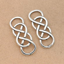 5pcs Tibetan Silver Plated 1-1 Chinese Knot Charms Connector for Earrings DIY Jewelry Making Accessories DIY 42x15mm 2024 - buy cheap