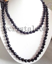 Round Black Onyx Faceted 10mm Necklace Long 120cm 2024 - buy cheap