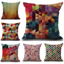 Fashion Pixel Art Geometry Cushion Case Linen Throw Pillows Car Sofa Cover Decorative Pillowcase decorativos cojines 2024 - buy cheap