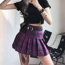 New 2020 Spring Summer Skirts Women High Waist Female Plaid Skirt Harajuku Style Casual Pleated Skirts Womens Sexy Shorts Skirts 2024 - buy cheap