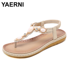 YAERNI 2019 New Summer Crystal Thong Sandals Women Flat Gladiator Platform Creepers Slip On Slippers Female Casual ShoesE922 2024 - buy cheap