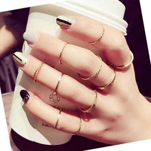 Finger Rings Korean Version Joint Ring Set Tide Combination Tail Rings Female Fashion Jewelry Geometric Fashion Vintage Gifts 2024 - buy cheap