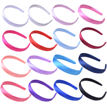 5pcs/lot Solid Color Satin Covered Resin Hairbands 2CM Wide Ribbon Covered Kids Headbands Children Hair Band Accessories 20Color 2024 - buy cheap
