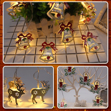 Tira de luces Led para decoración navideña, 10 lámparas de alce, muñeco de nieve, campana, vela de hadas, para fiestas, hogar y jardín, 1,8 M 2024 - compra barato