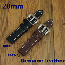 Wholesale 50PCS / lot 20MM ,22MM ,24MM,26MM genuine cow leather Watch band watch strap ( black ,coffee color) -WBG001 2024 - buy cheap