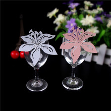 50pcs flower Laser Cut Paper Place Card Escort Card Cup Card Wine Glass Card Wedding Decoration, Wedding Favors and gifts,paper 2024 - buy cheap