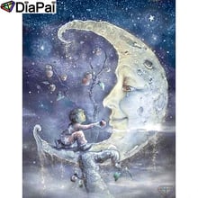 DIAPAI Diamond Painting 5D DIY 100% Full Square/Round Drill "Moon planet scenery"Diamond Embroidery Cross Stitch 3D Decor A18557 2024 - buy cheap