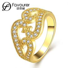 Wholesale New Rhinestone Finger Ring white/rose gold color rings for women Wedding Feast Jewellery high quality Trendy 2024 - buy cheap