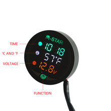 Medidor de temperatura para motocicleta com led, mostrador digital à prova d'água, voltímetro e voltagem, 3 em 1 2024 - compre barato