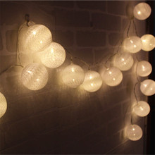 Bola de algodón blanca para decoración del hogar, luces de hadas, luces de boda, guirnalda led, 10/20/30 Uds. 2024 - compra barato